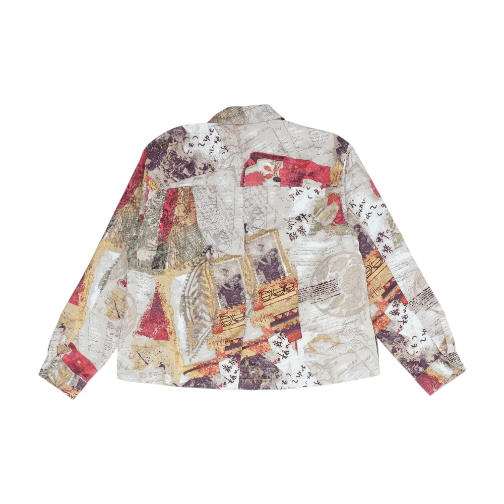 Beige Abstract Button Down - Image 2