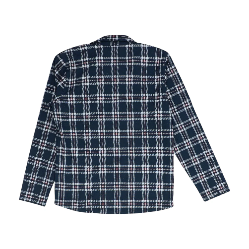 Navy Plaid Flannel Button Down - Image 2