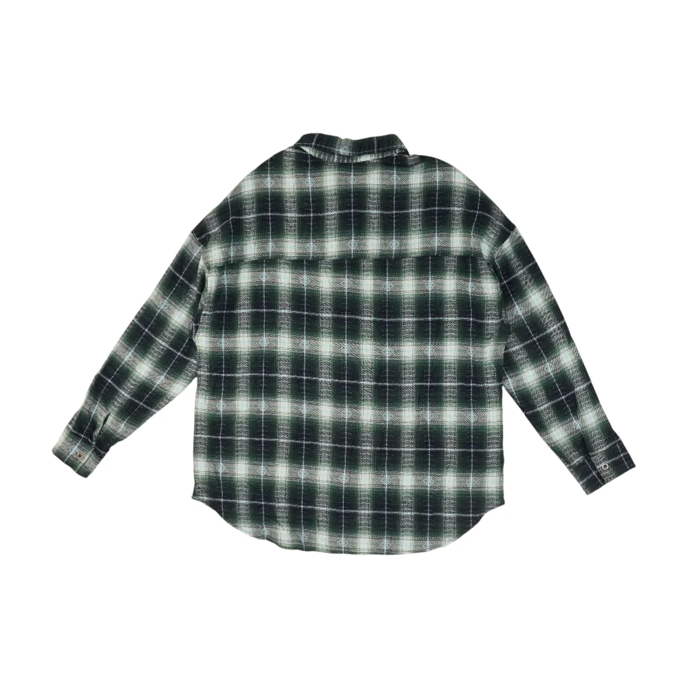 Green Plaid Flannel Button Down - Image 2
