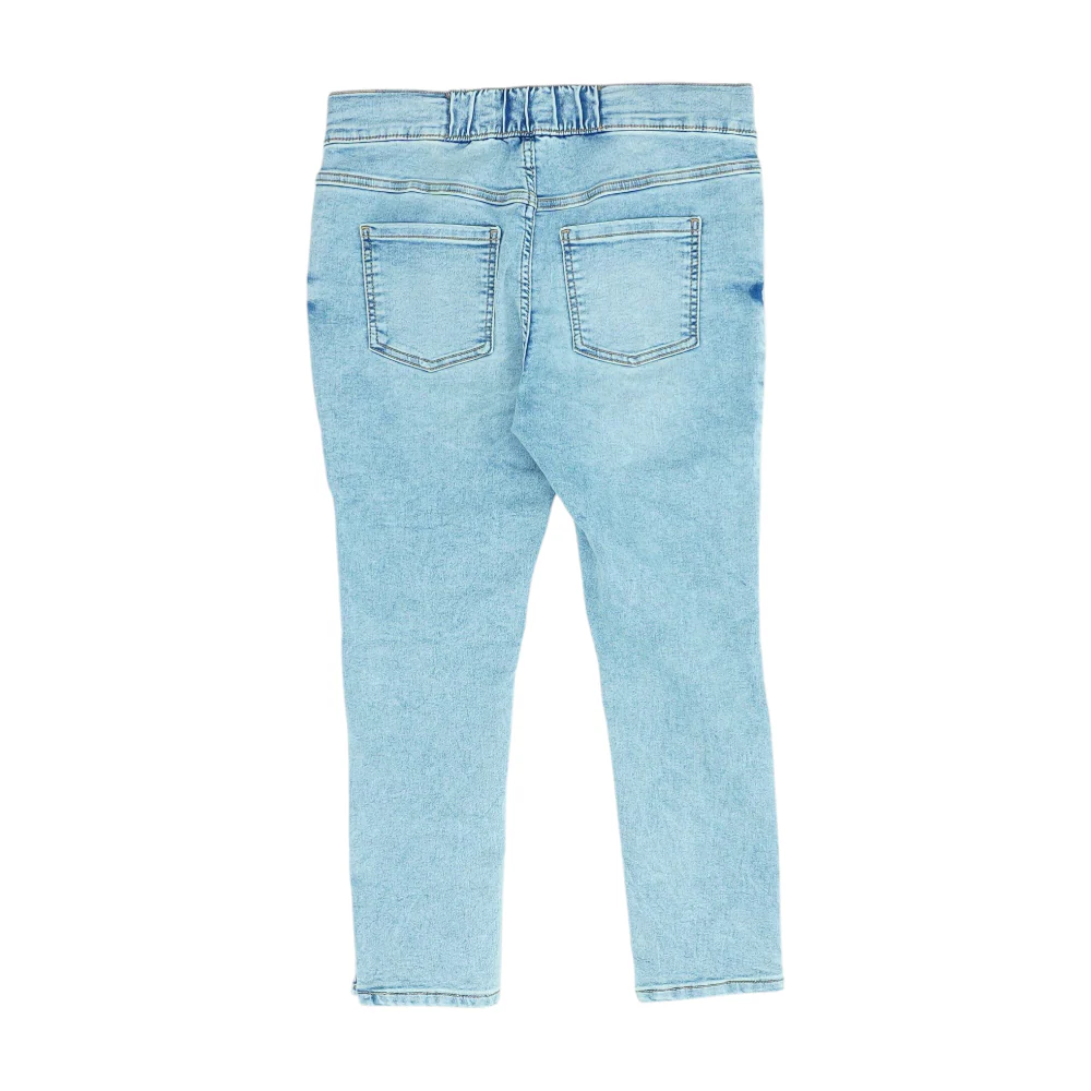 Blue Solid Denim Capris - Image 2