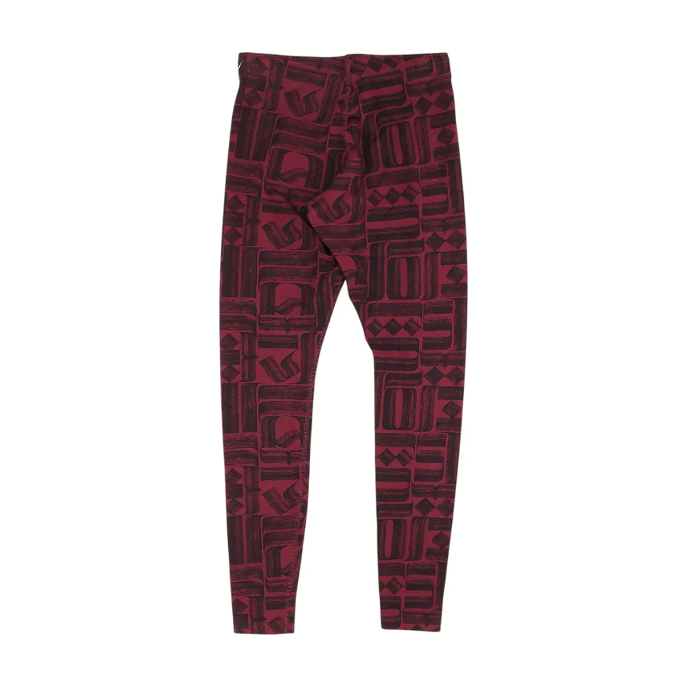 Maroon Print Active Capris - Image 2