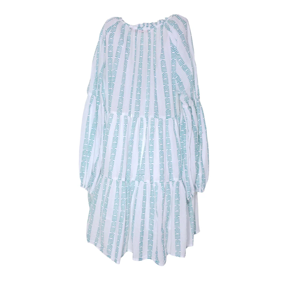 White Abstract Mini Dress - Image 2