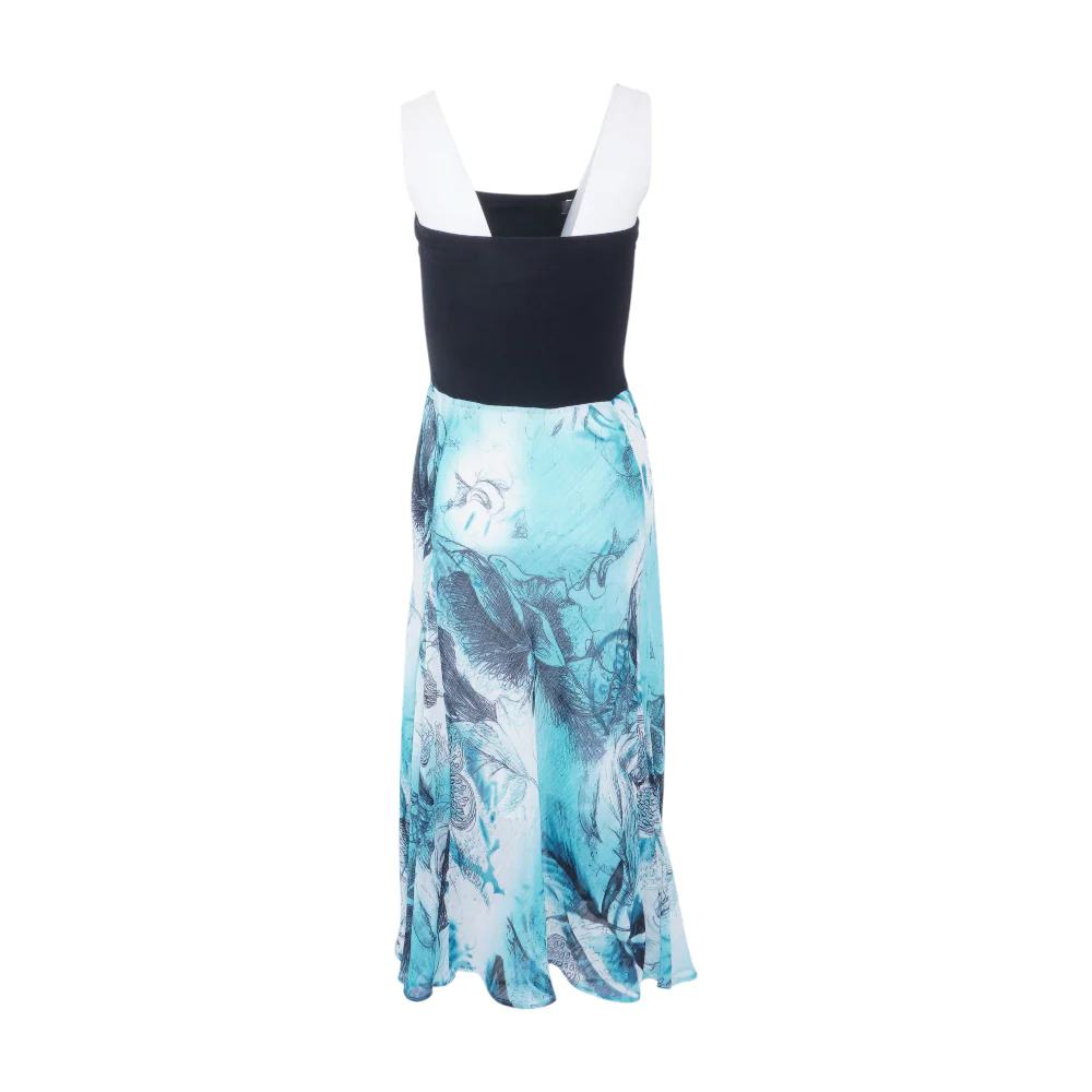 Blue Color Block Midi Dress - Image 2