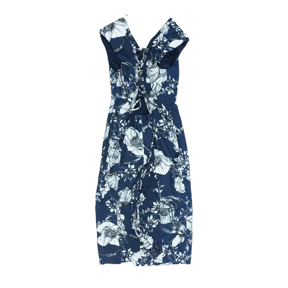 Navy Floral Midi Dress - Image 2