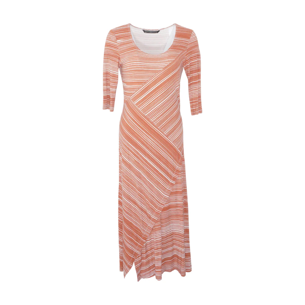 Rust Striped Midi Dress