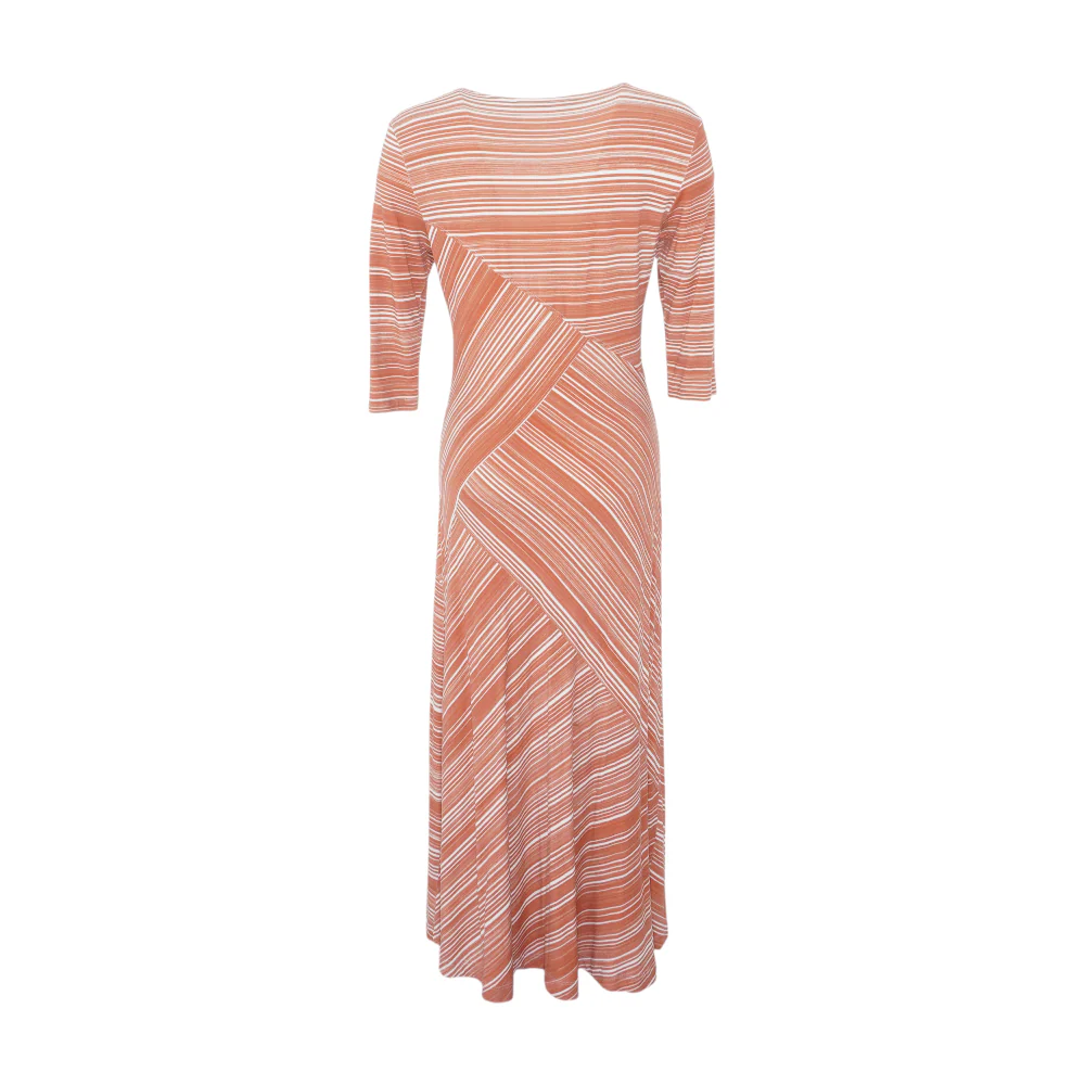 Rust Striped Midi Dress - Image 2
