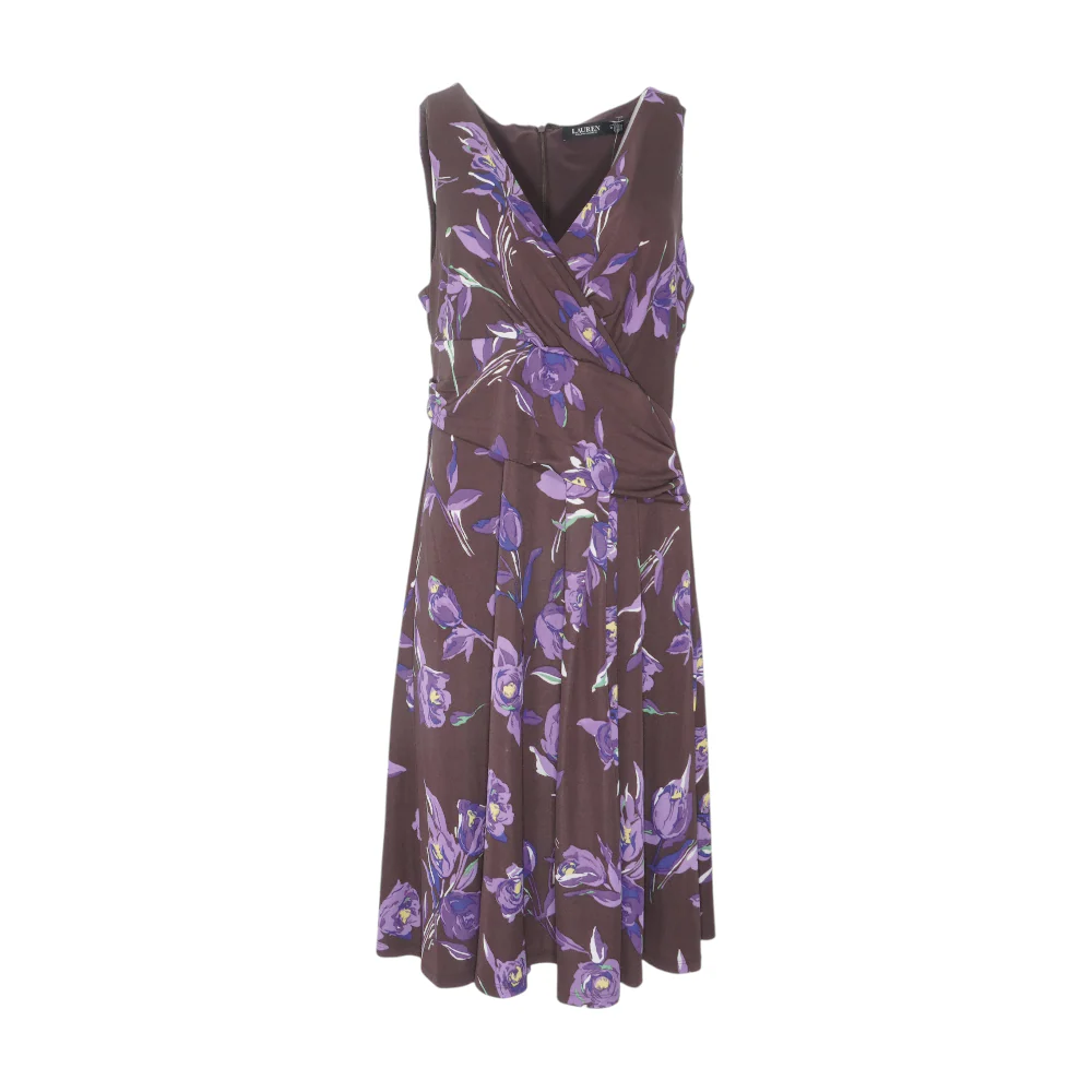 Brown Floral Midi Dress