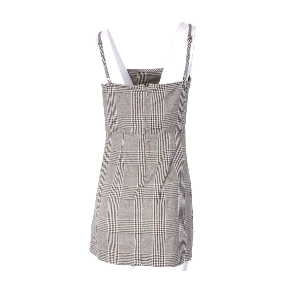 Gray Plaid Mini Dress - Image 2