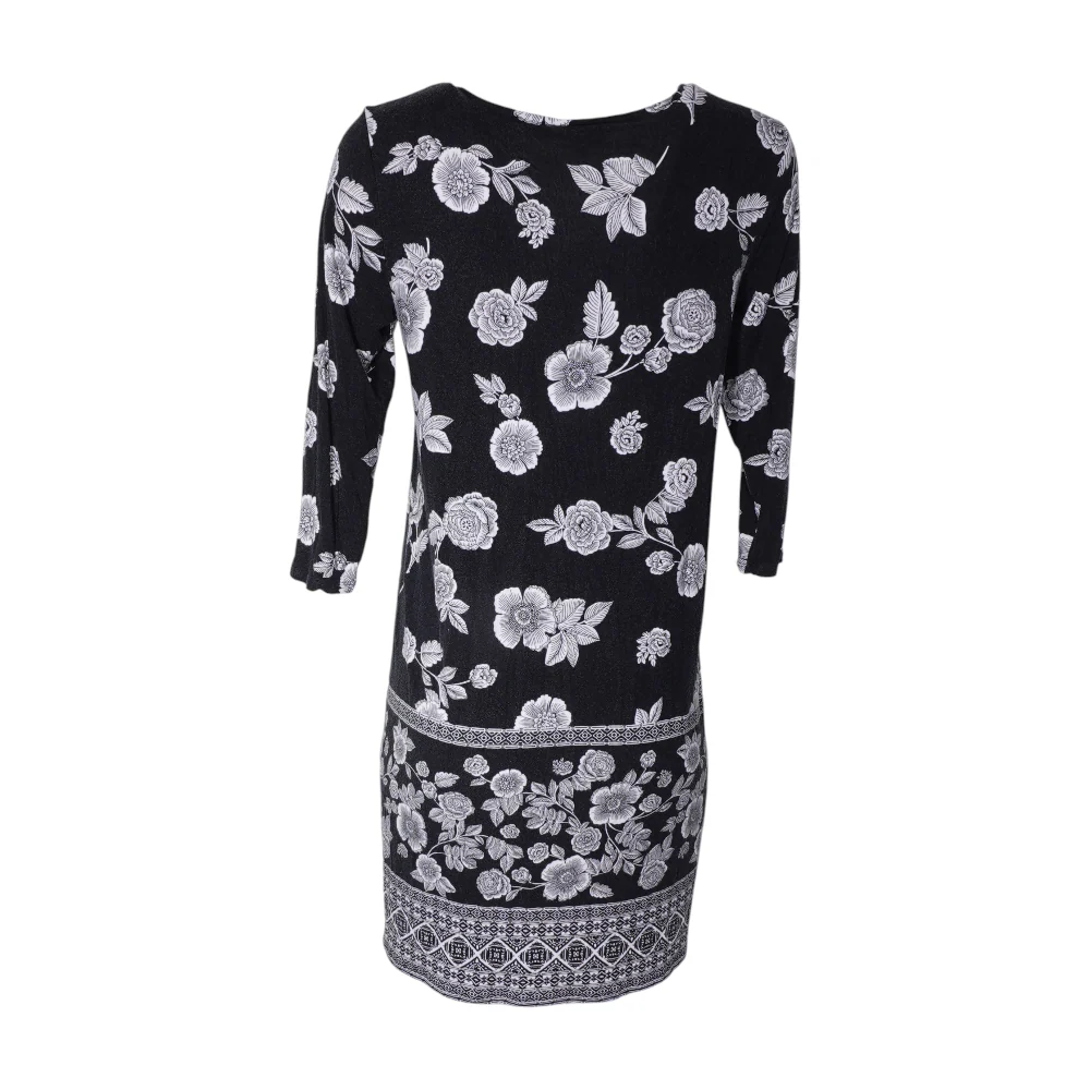 Black Petite Floral Mini Dress - Image 2