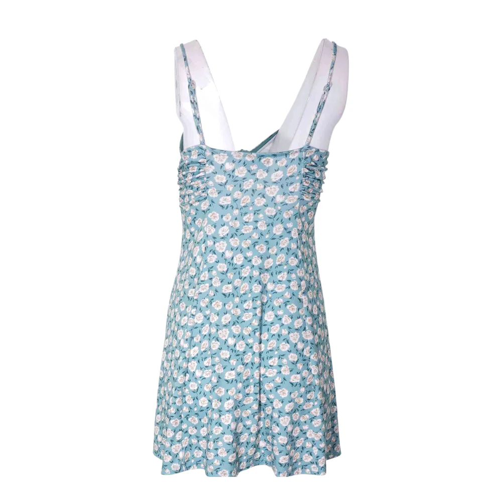Green Floral Mini Dress