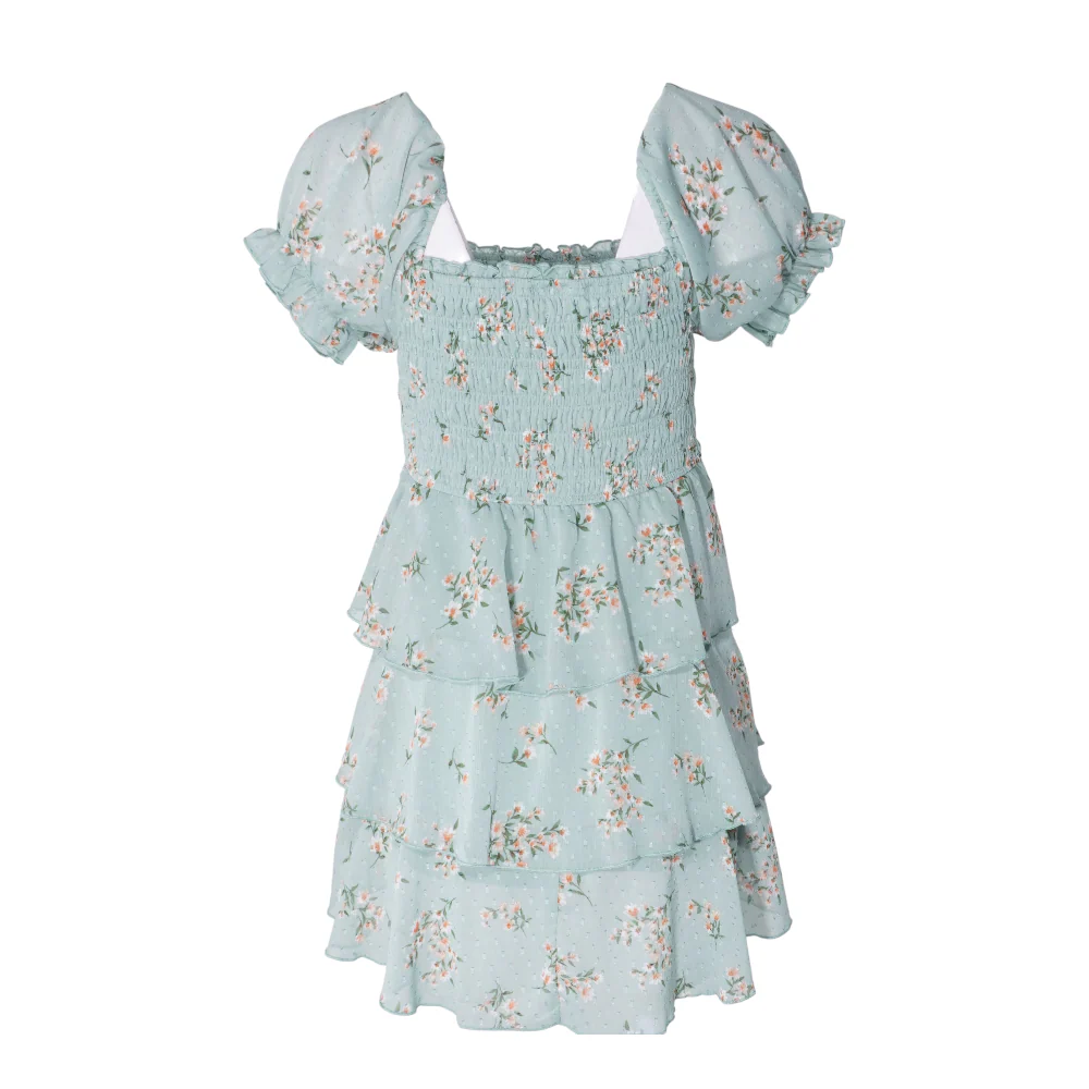 Green Floral Mini Dress - Image 2