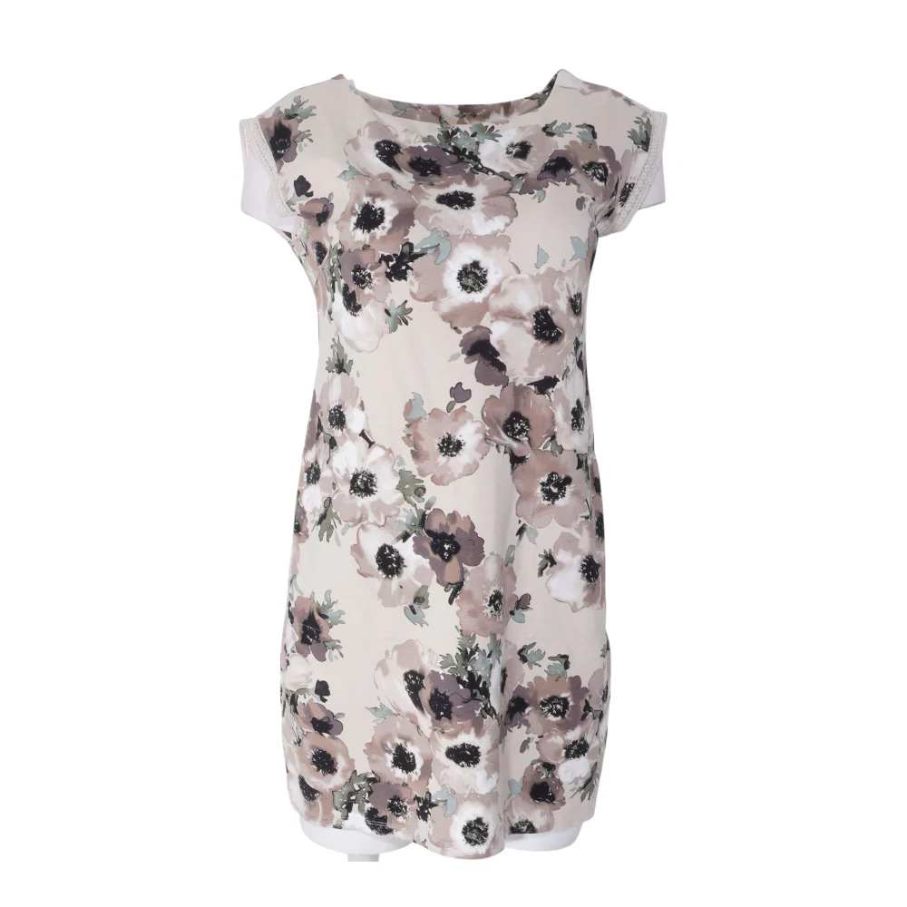 Beige Petite Floral Mini Dress