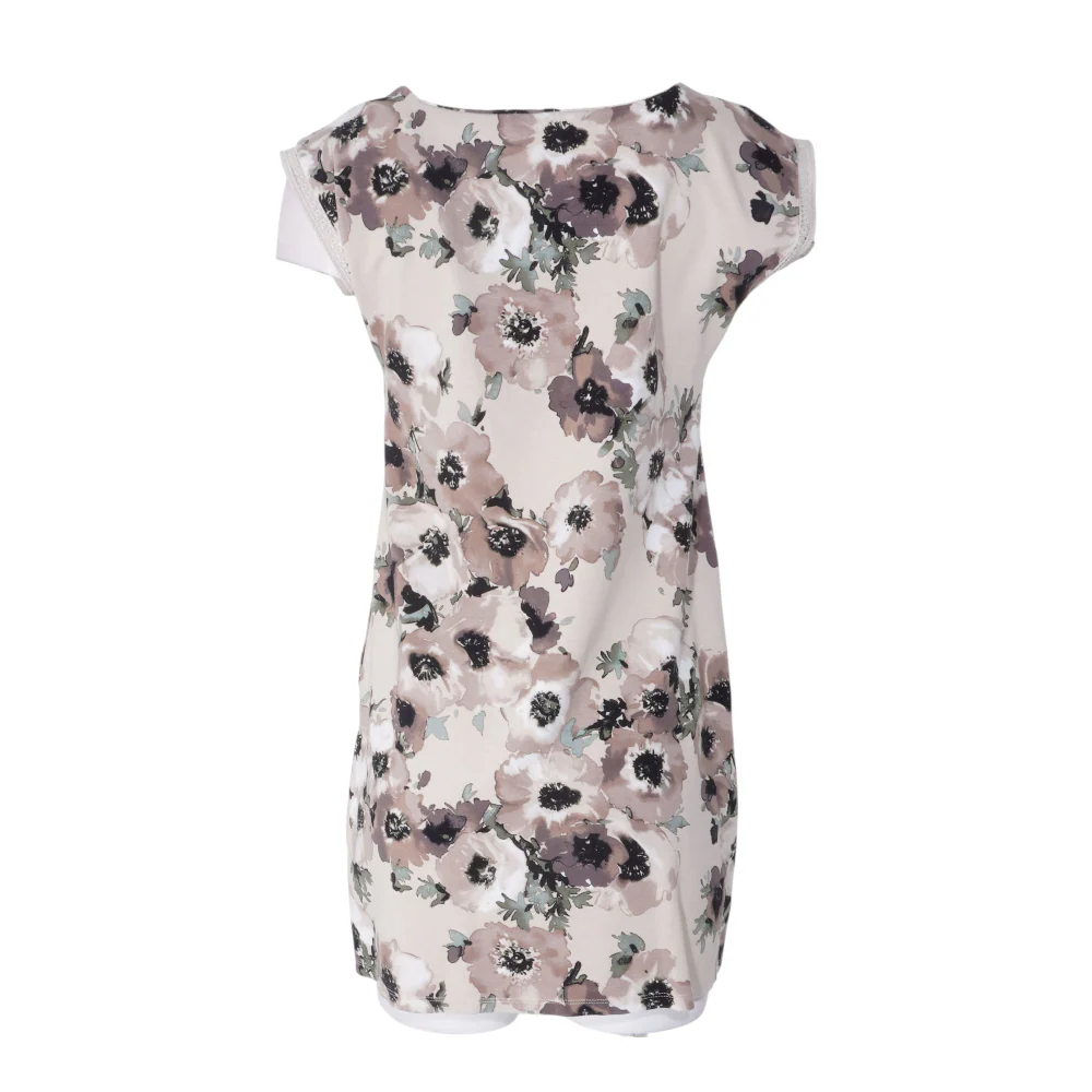 Beige Petite Floral Mini Dress - Image 2