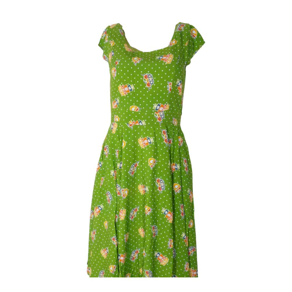Green Polka Dot Midi Dress