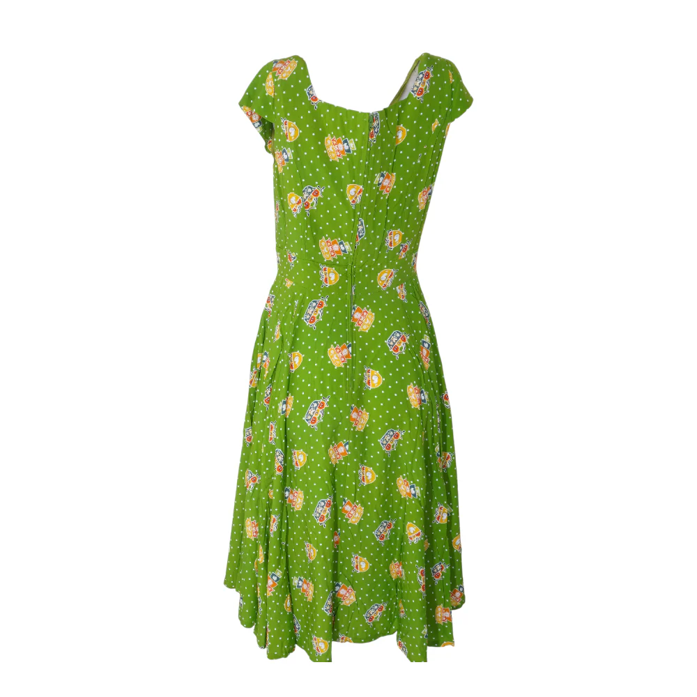 Green Polka Dot Midi Dress - Image 2