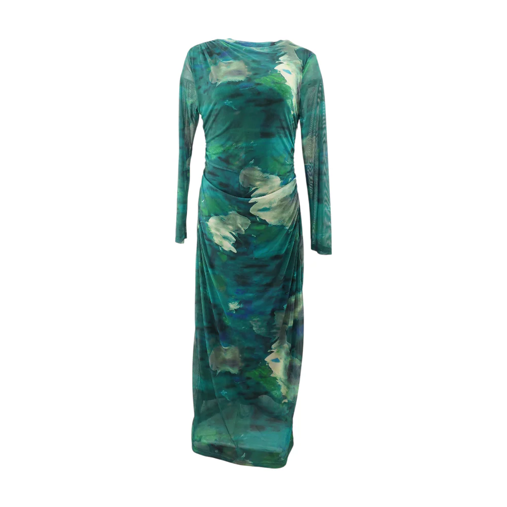 Green Tie-Dye Midi Dress