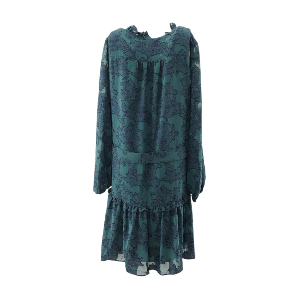 Teal Floral Mini Dress - Image 2