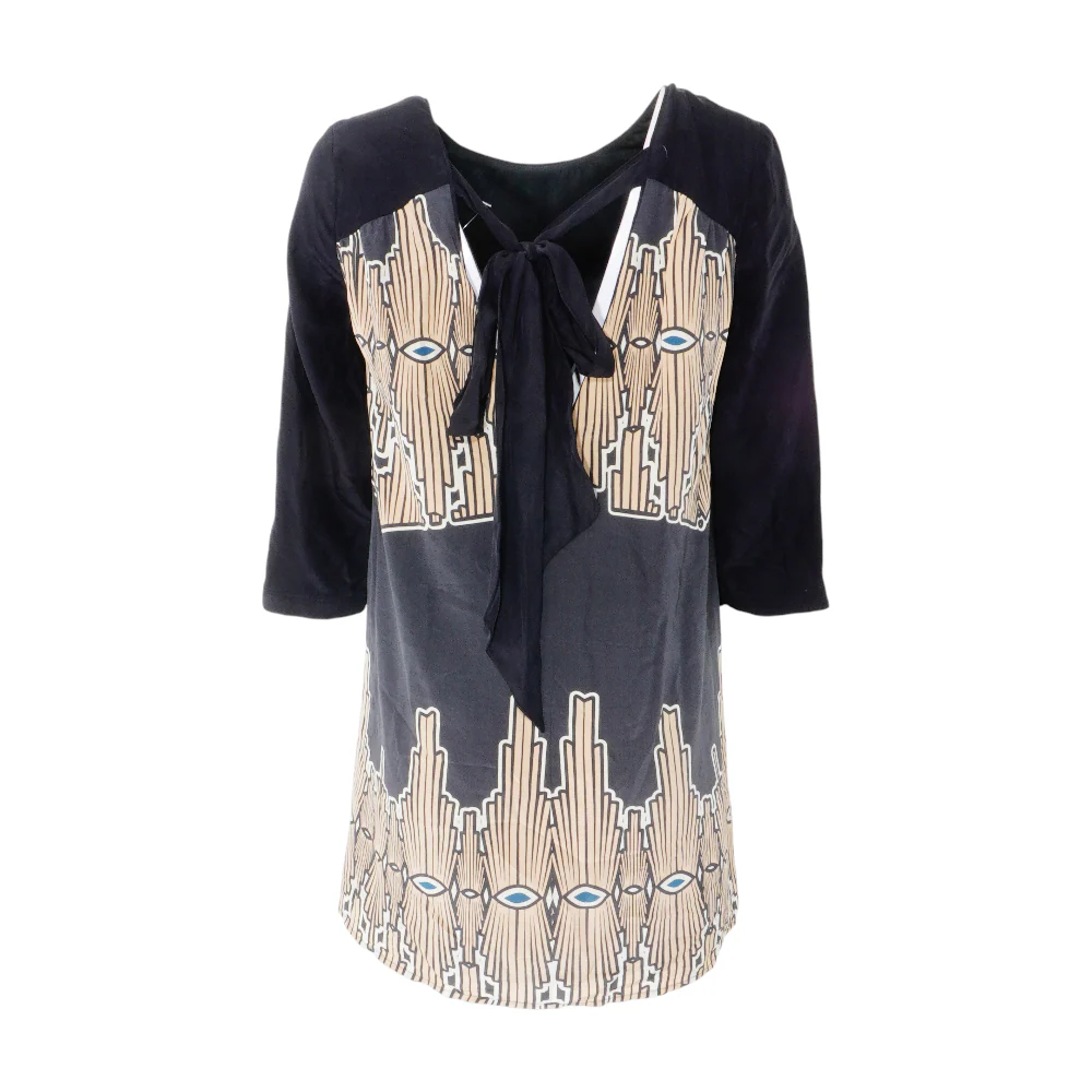 Black Abstract Mini Dress - Image 2