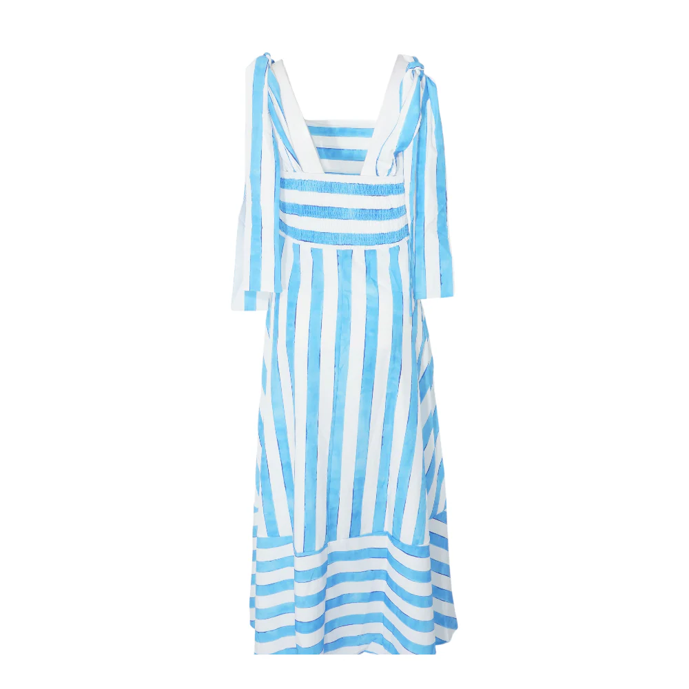 Blue Striped Midi Dress - Image 2