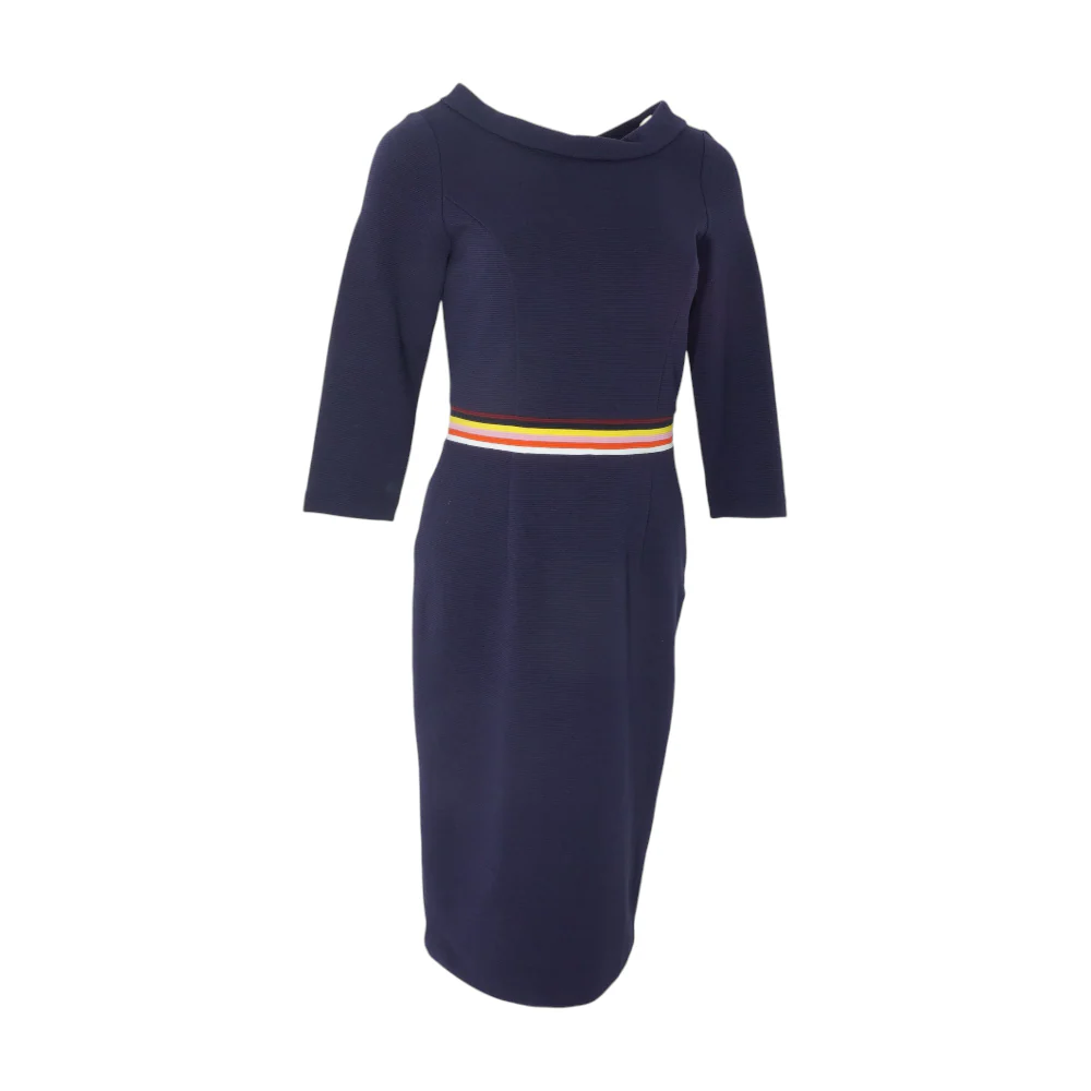 Navy Color Block Midi Dress