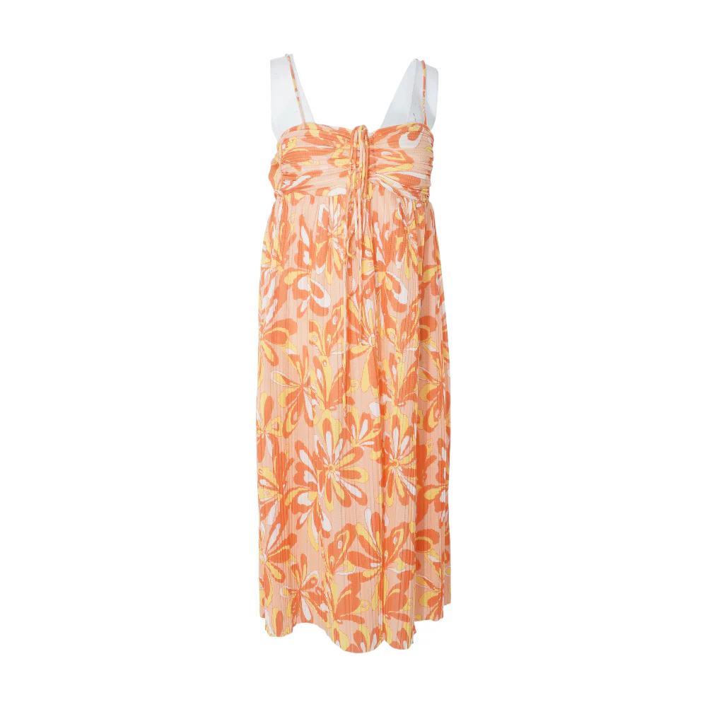 Pink Floral Midi Dress