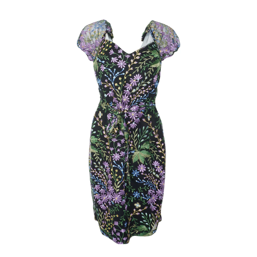 Black Floral Midi Dress