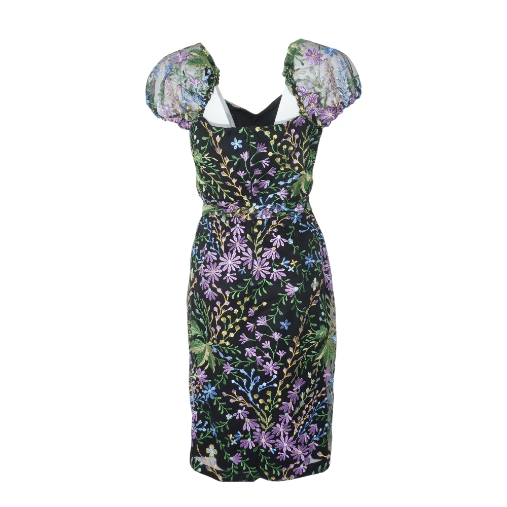 Black Floral Midi Dress - Image 2