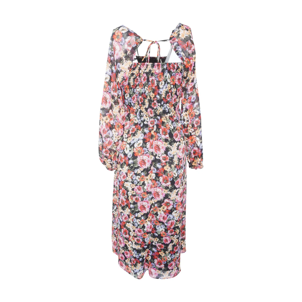 Black Floral Midi Dress - Image 2