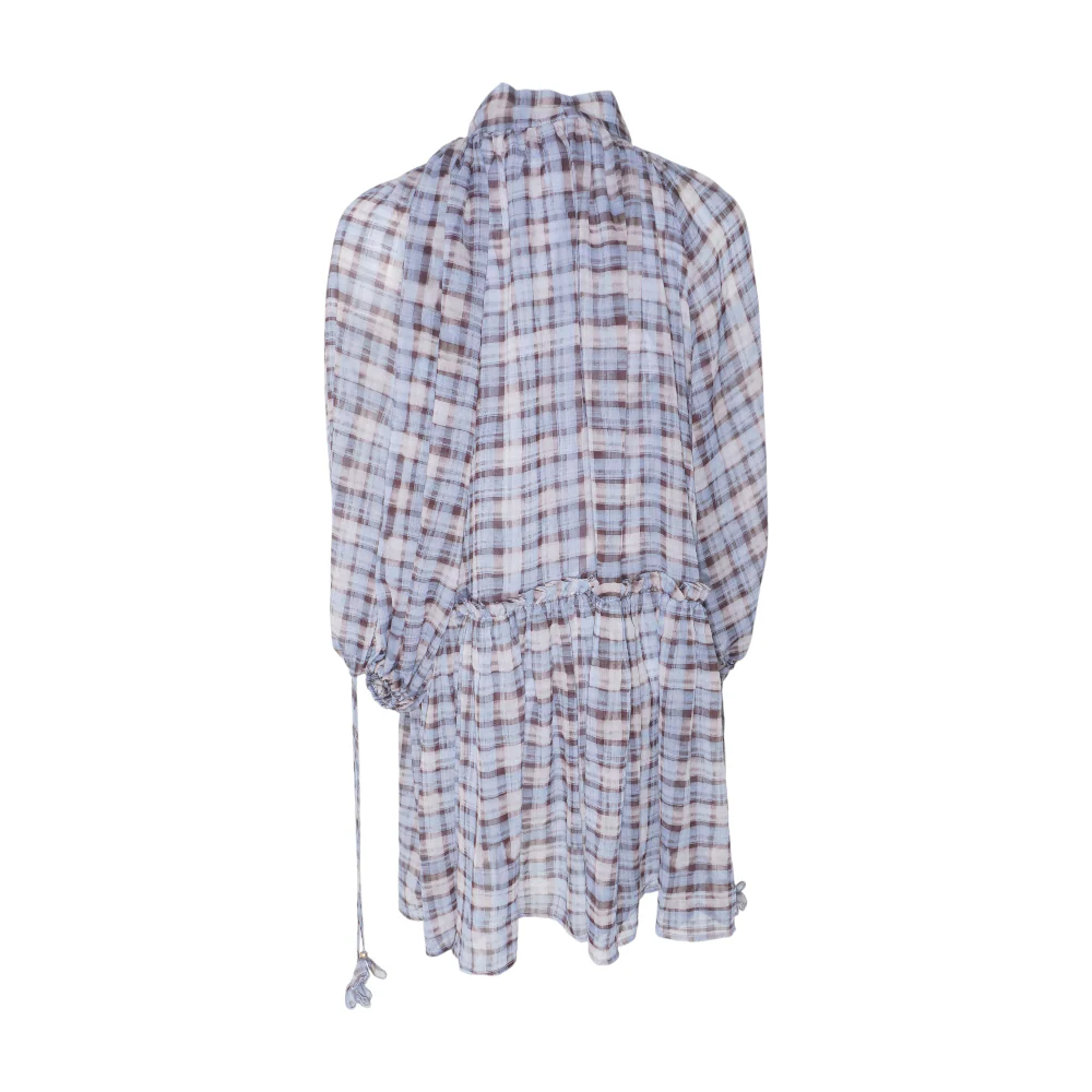 Blue Plaid Midi Dress - Image 2