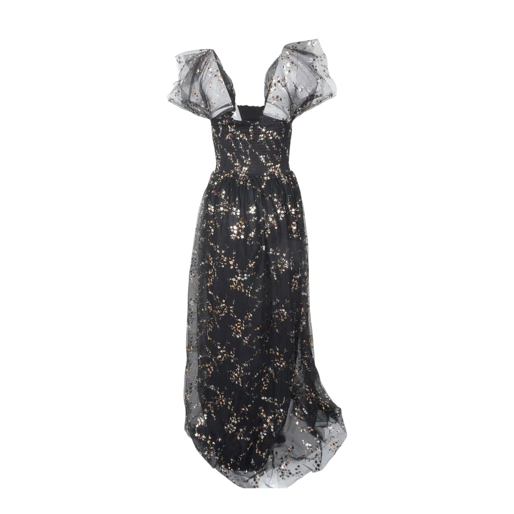 Black Floral Maxi Dress - Image 2