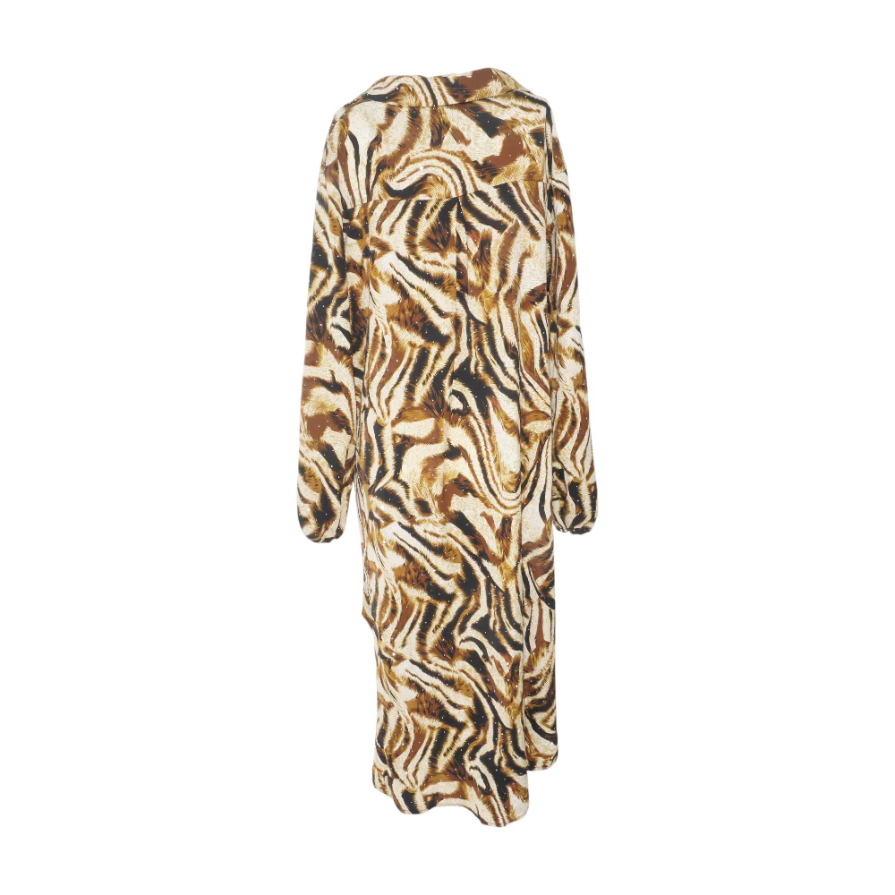 Beige Plus Animal Print Midi Dress - Image 2