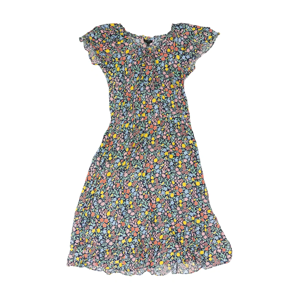 Navy Floral Midi Dress