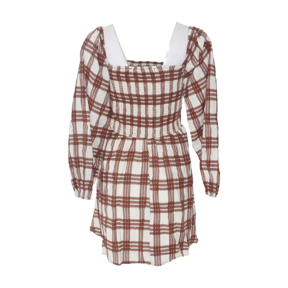 Brown Plaid Mini Dress - Image 2
