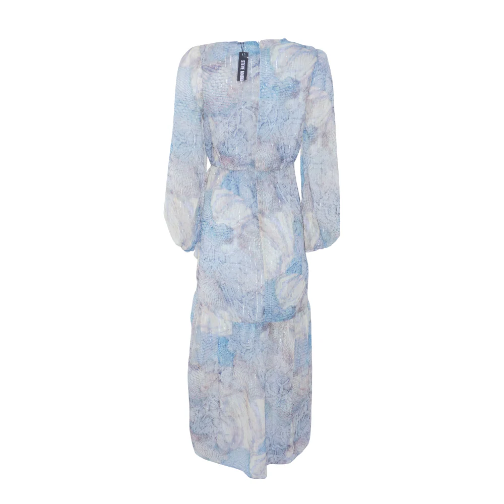 Blue Abstract Maxi Dress - Image 2