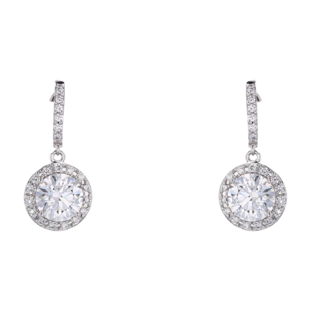 2 1/4 ctw White Gold Lab Grown Diamond Drop Earrings