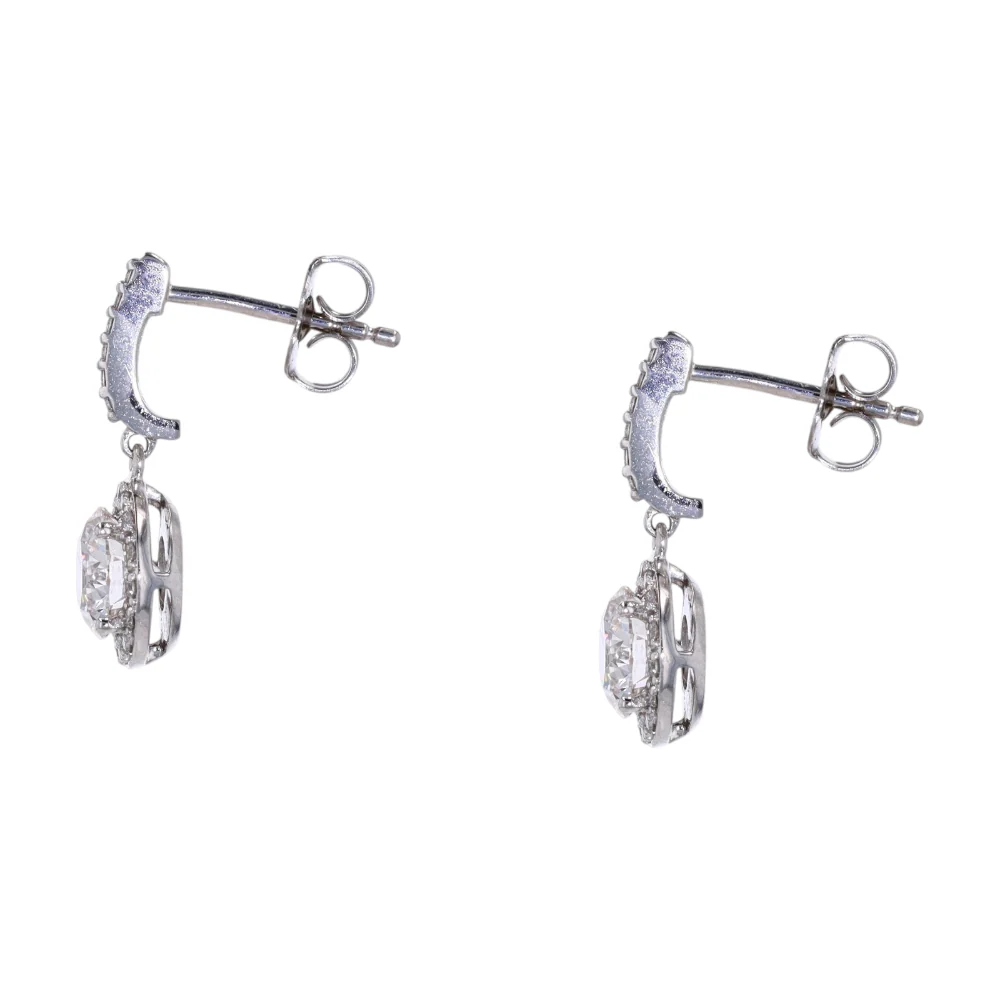 2 1/4 ctw White Gold Lab Grown Diamond Drop Earrings - Image 2