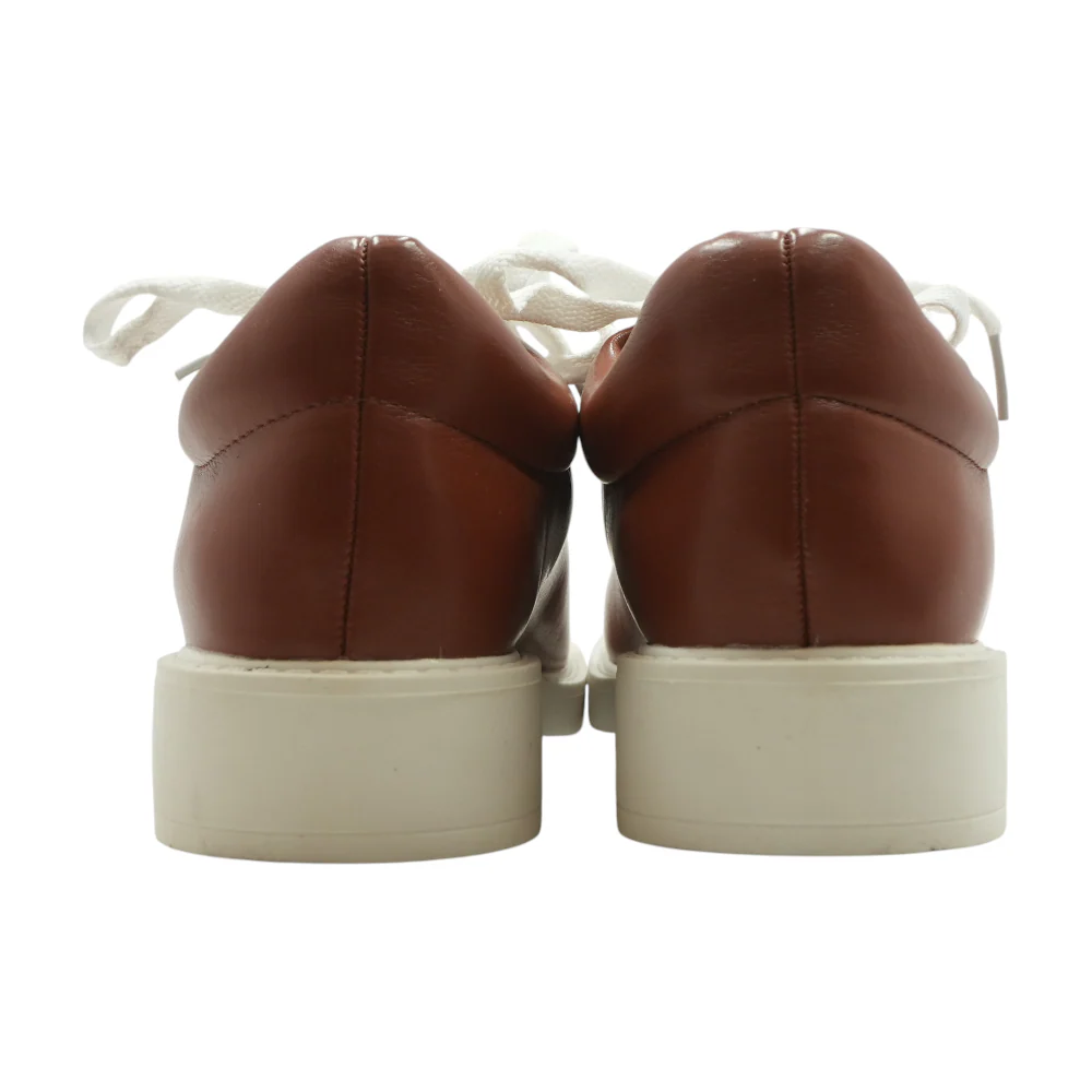 Brown Lace-Up Flats - Image 2