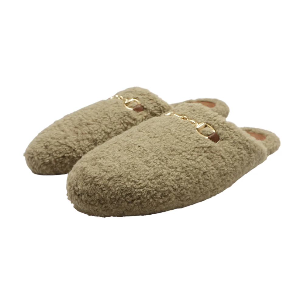 Brown House Slipper Flats