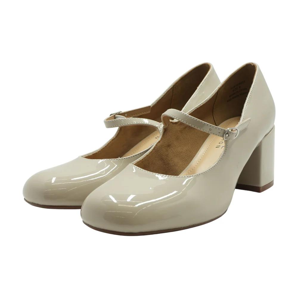 Beige Block Heels