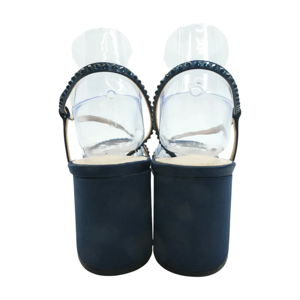 Navy Block Heels - Image 2