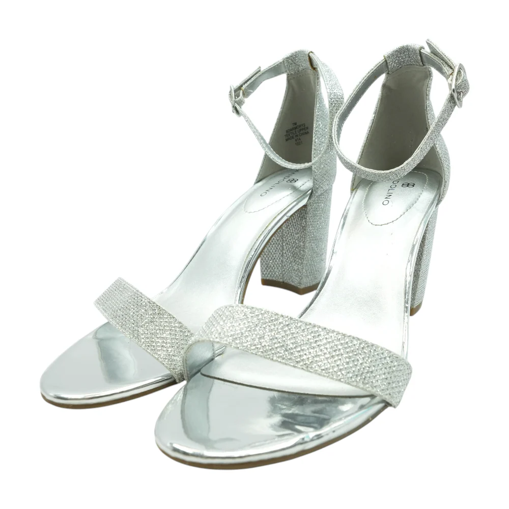 Silver Block Heels