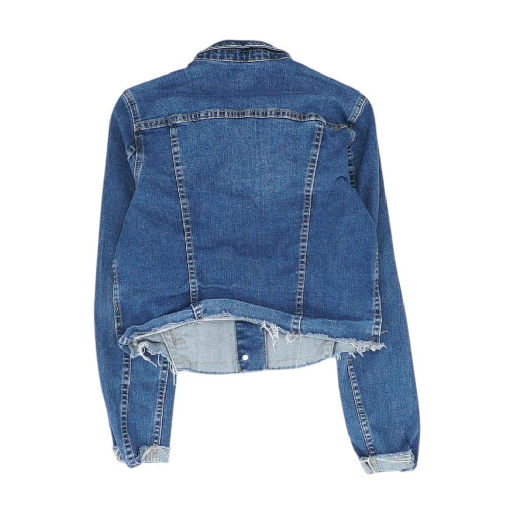 Blue Solid Denim Jacket - Image 2