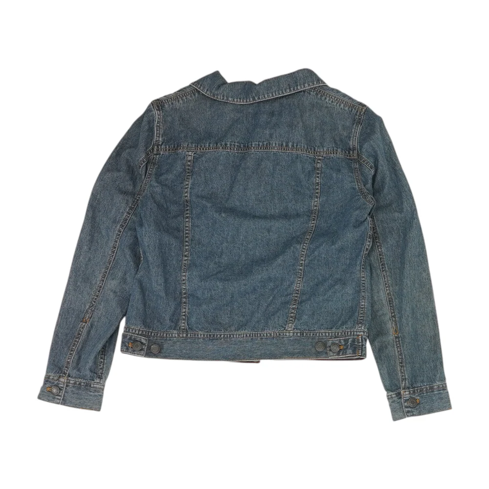 Blue Solid Denim Jacket - Image 2