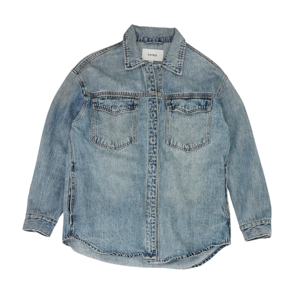 Blue Solid Denim Jacket