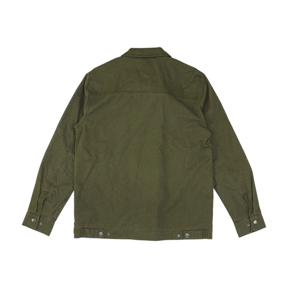 Green Solid Denim Jacket - Image 2