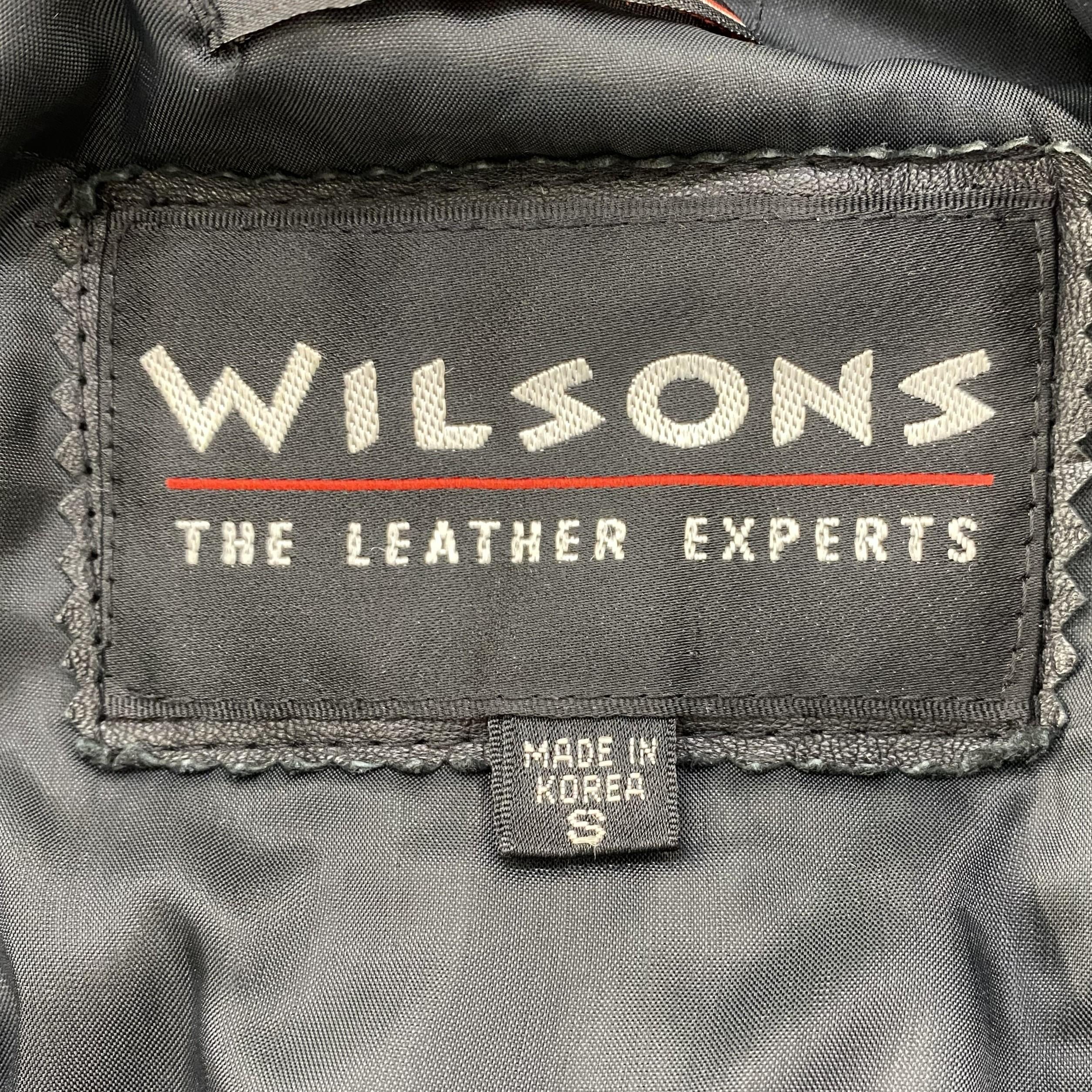 Vintage Black Solid Leather Jacket - Image 3