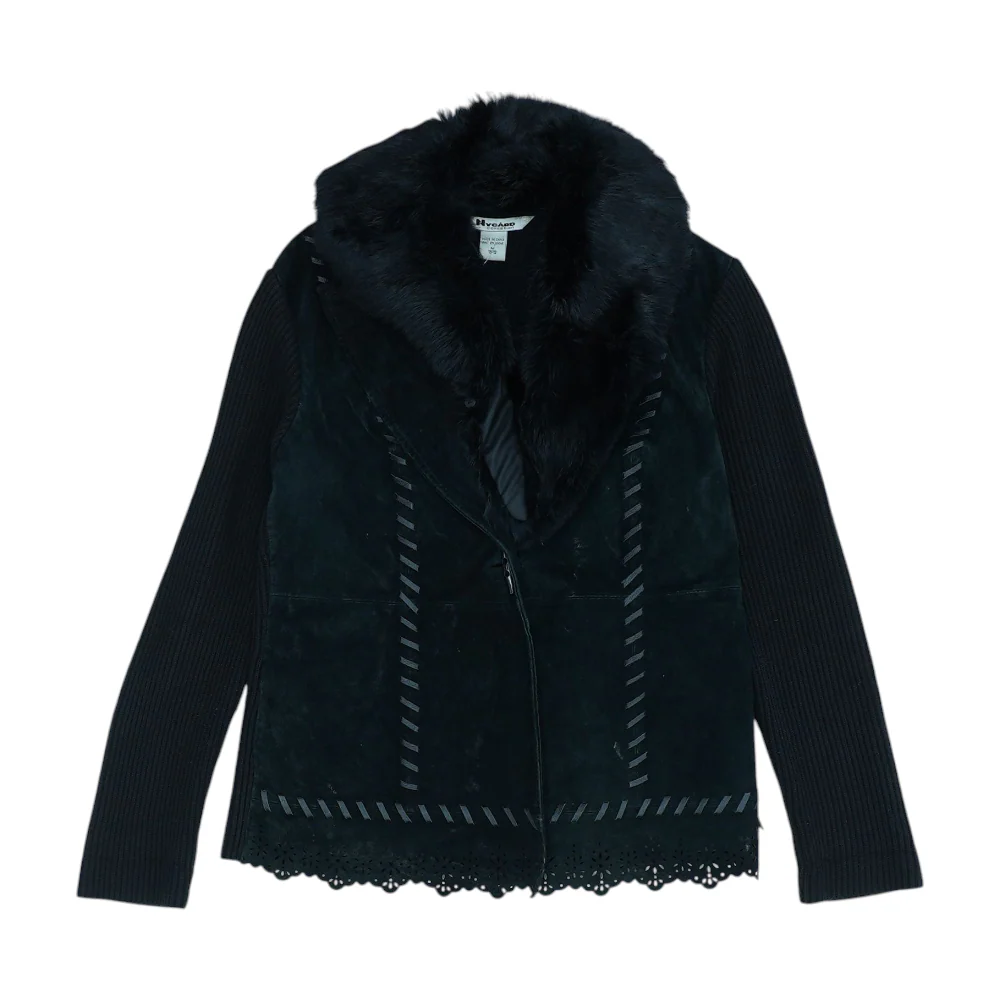 Black Solid Leather Jacket
