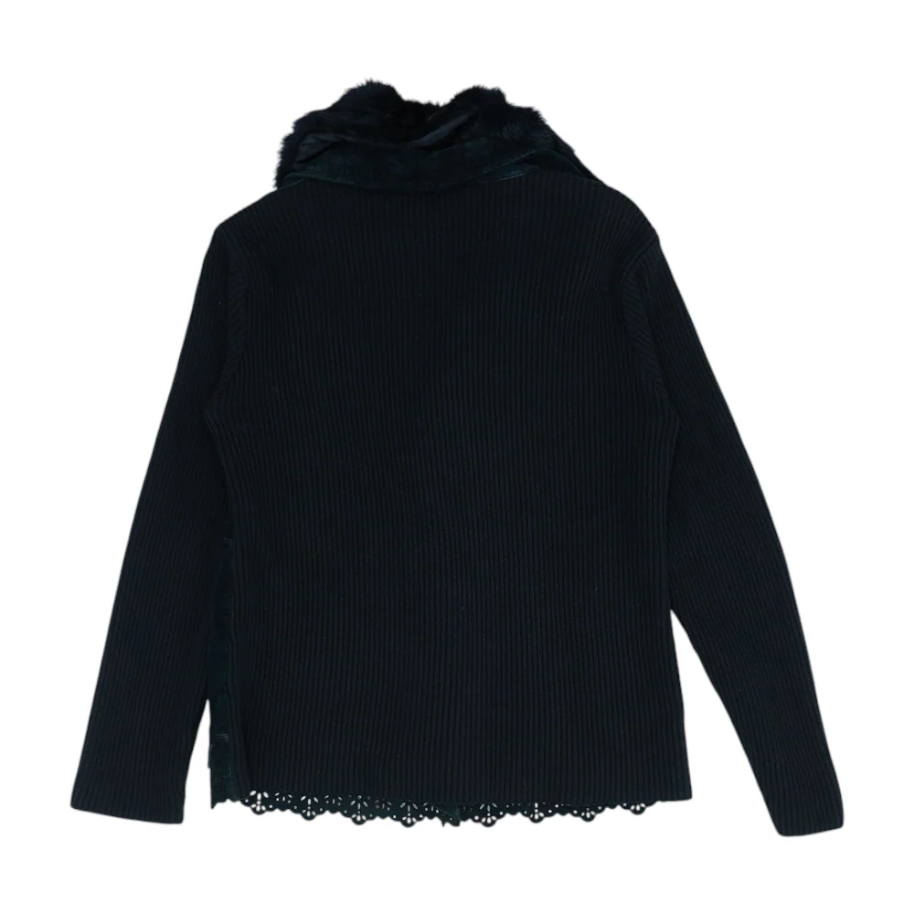 Black Solid Leather Jacket - Image 2