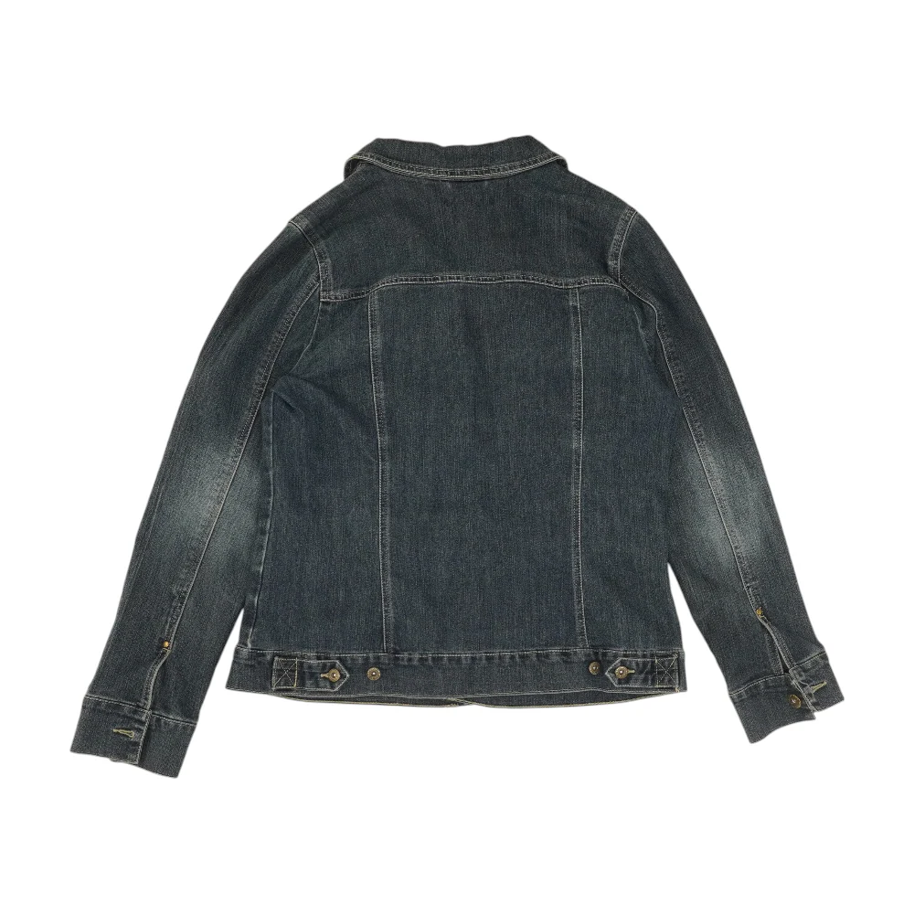 Blue Solid Denim Jacket - Image 2