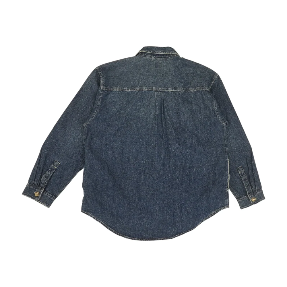 Blue Solid Denim Jacket - Image 2